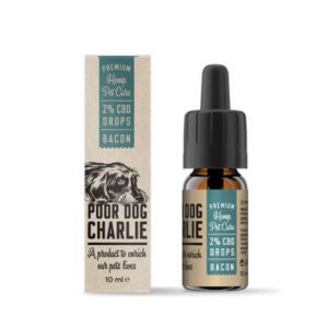 Poor Dog Charlie 2%-os (200 mg) CBD csepp - MCT olajjal, Szalonna ízű, kisállatok részére